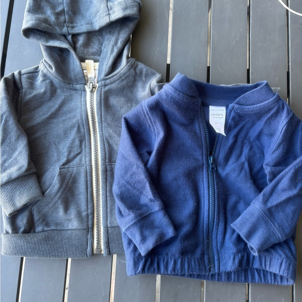 Carter's Kids Gray and Blue Zip-Up Hoodies